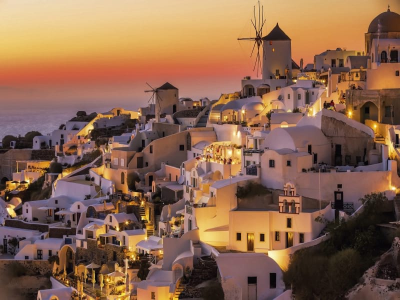 Fototapeta Sonnenuntergang über Santorini