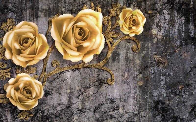Fototapeta Goldene Rosen 3D