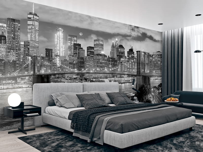 Fototapeta Brooklyn Bridge in New York we wnętrzu sypialni