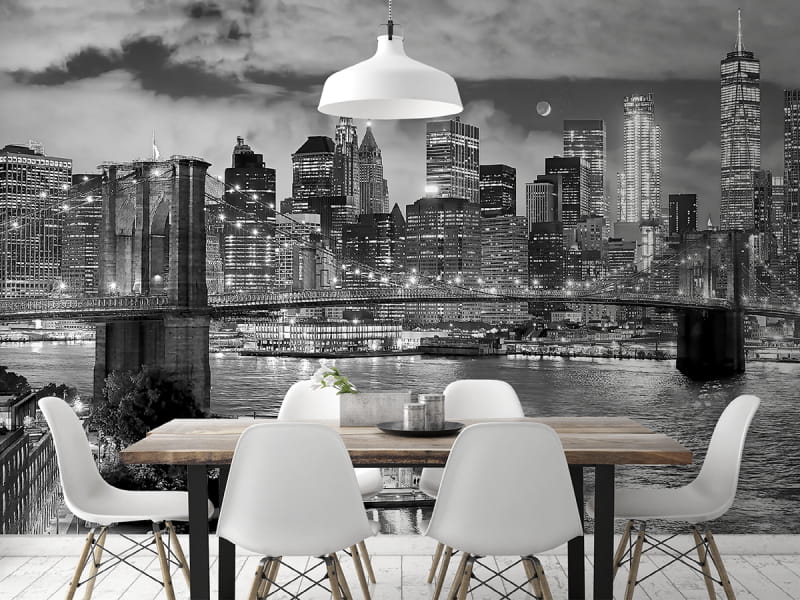 Fototapeta Brooklyn Bridge in New York we wnętrzu kuchni