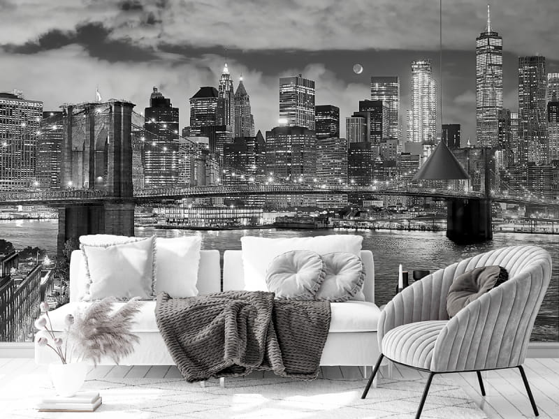 Fototapeta Brooklyn Bridge in New York we wnętrzu salonu