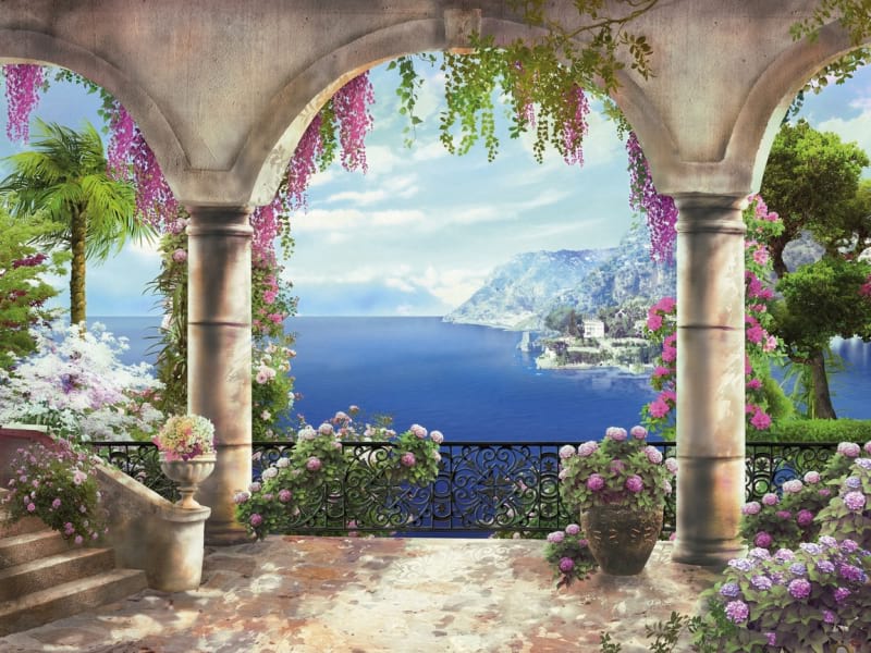 Fototapeta Mittelalterliche Terrasse