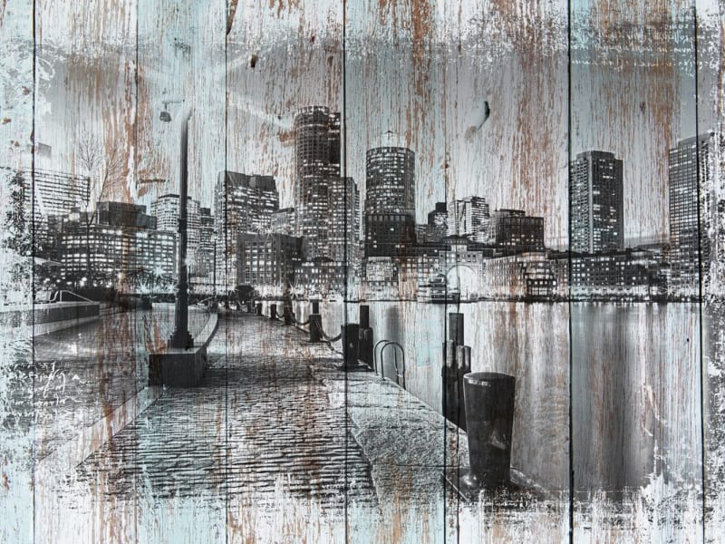 Fototapeta Bostoner Holzzeichnung
