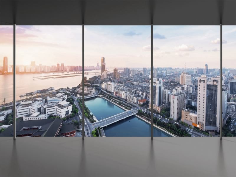 Fototapeta Blick aus dem Fenster der Metropole