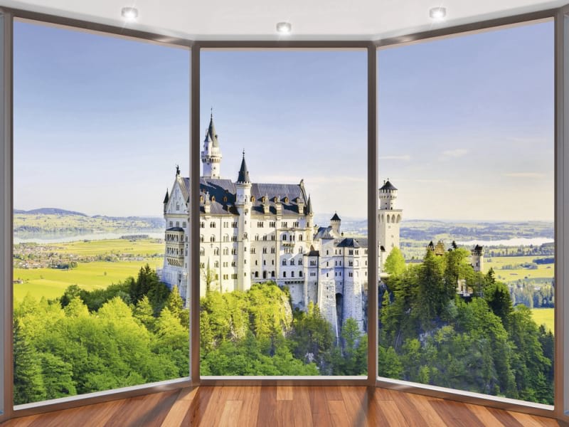 Fototapeta Fenster mit Blick auf die Burg