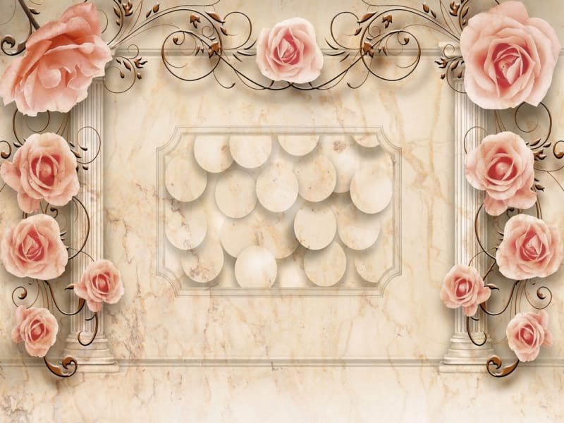 Fototapeta Säulen und Rosen 3D