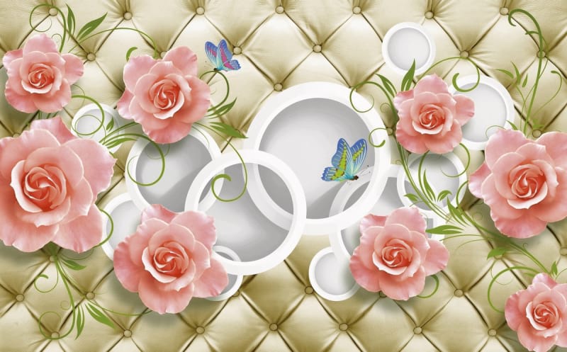 Fototapeta Rosen und Ringe 3D