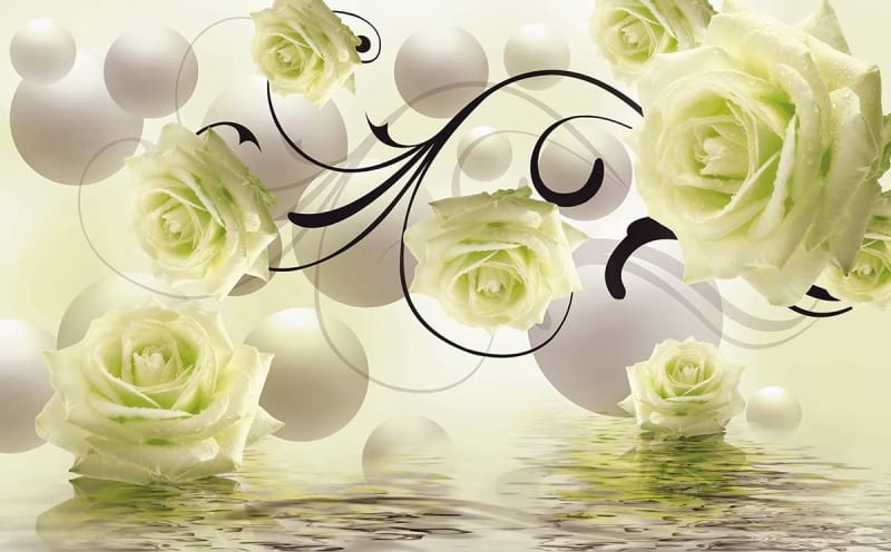 Fototapeta Rosen und Kugeln