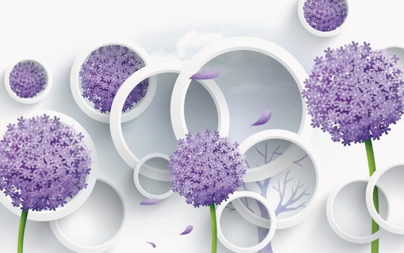 Fototapeta Lila Blüten und Ringe