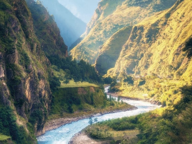 Fototapeta Fluss in den Bergen