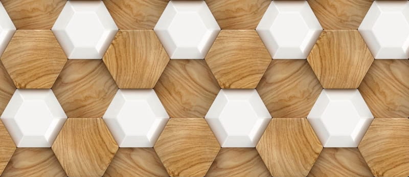Fototapeta Sechsecke aus Holz