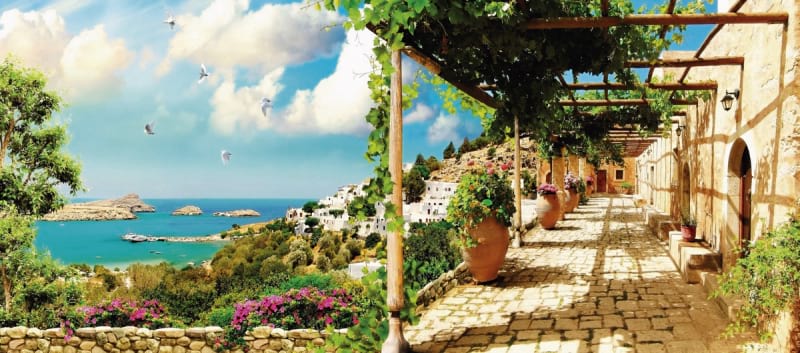 Fototapeta Lange Terrasse am Meer