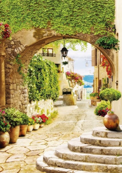 Fototapeta Gepflasterte Straße in Spanien