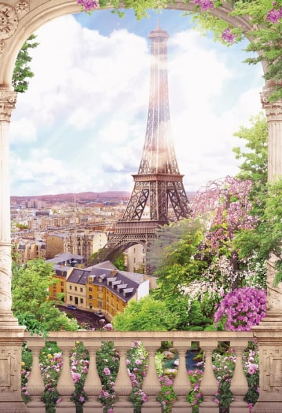 Fototapeta Balkon mit Blick auf Paris