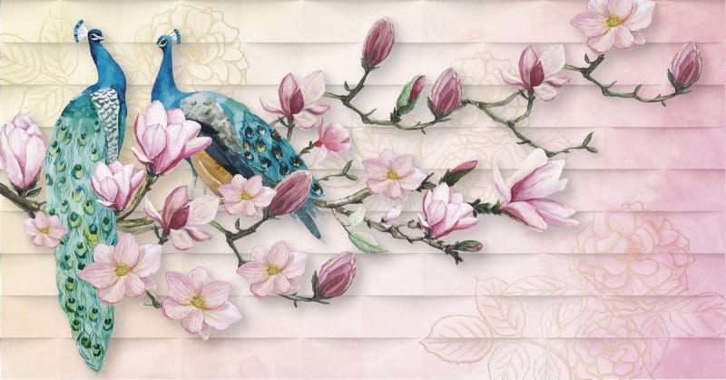 Fototapeta Pfauen und Magnolien