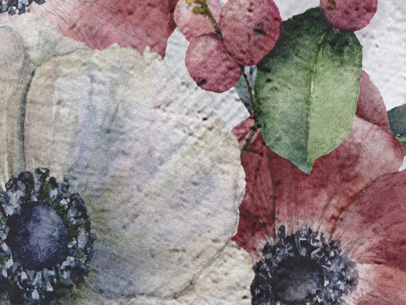Fototapeta Leuchtende Blumen an der Wand fragment # 1