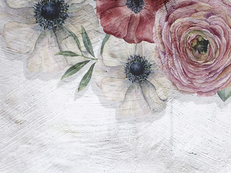 Fototapeta Leuchtende Blumen an der Wand fragment #2