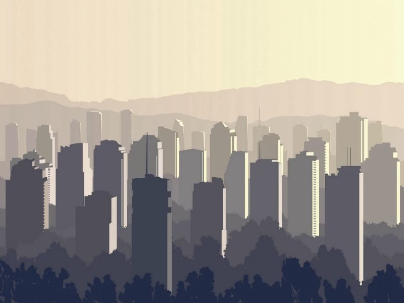 Fototapeta Sonnenuntergang in der Metropole