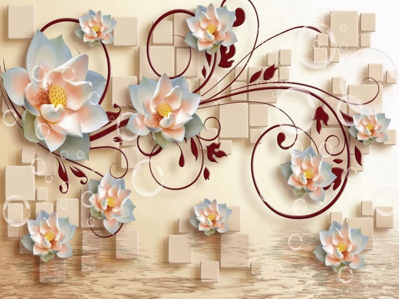 Fototapeta Magnolien und Würfel