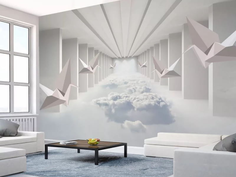 Fototapeta Tunnel über den Wolken we wnętrzu salonu