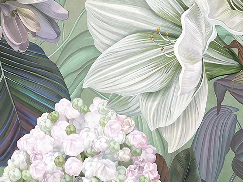 Fototapeta Zeichnung von Blumen fragment # 1