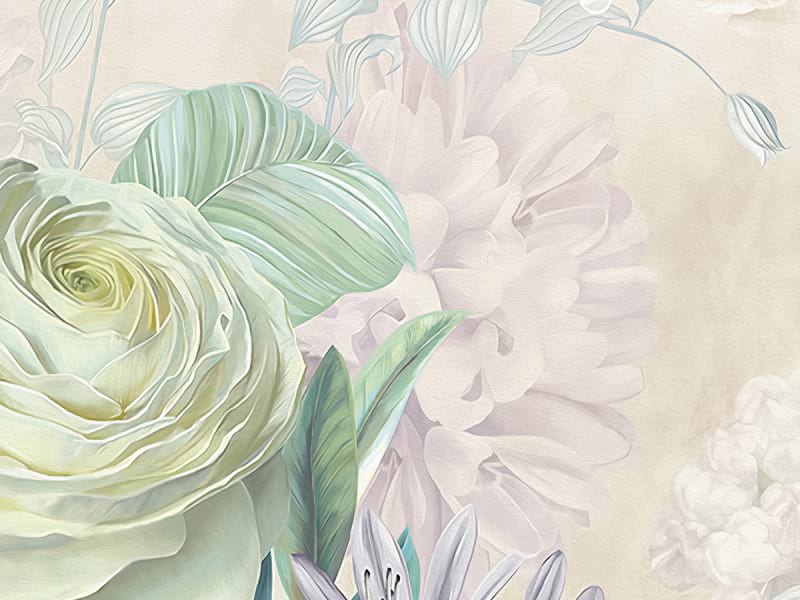 Fototapeta Zeichnung von Blumen fragment #2