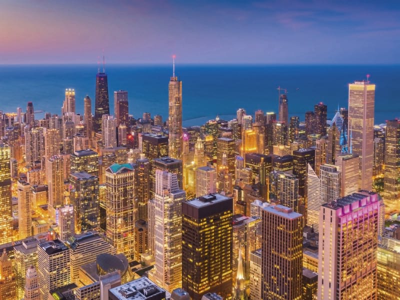 Fototapeta Lichter von Chicago bei Nacht