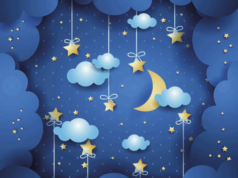 Fototapeta Wolken und Sterne