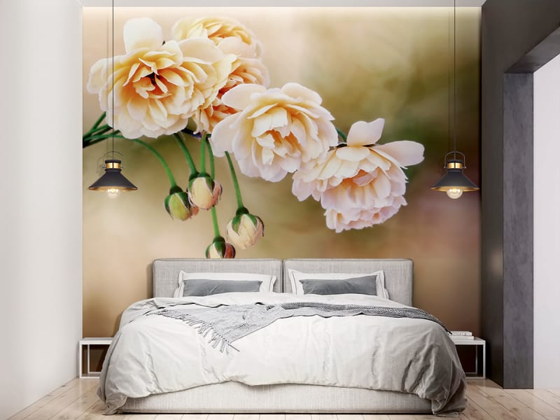 Fototapeta Zarte Blumen we wnętrzu sypialni