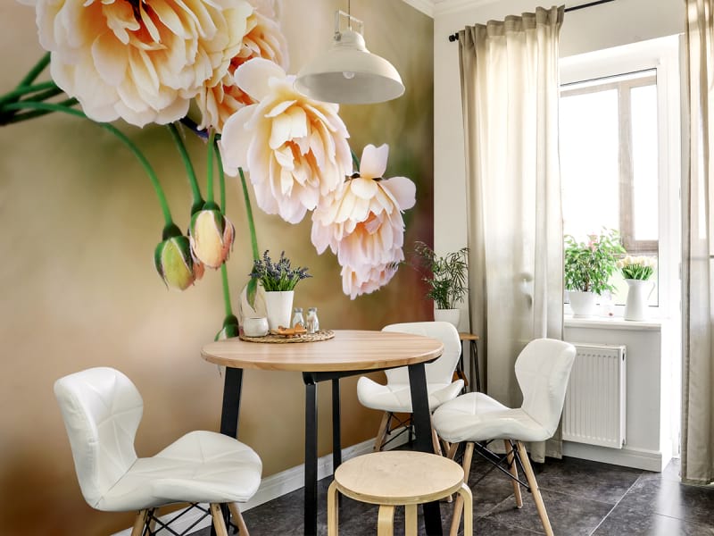 Fototapeta Zarte Blumen we wnętrzu kuchni