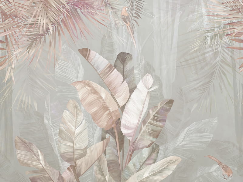 Fototapeta Palmblätter in Beige von