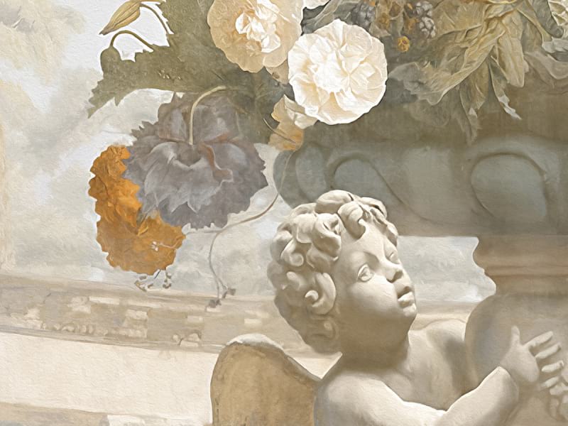 Fototapeta Brunnen und Blumen fragment # 1
