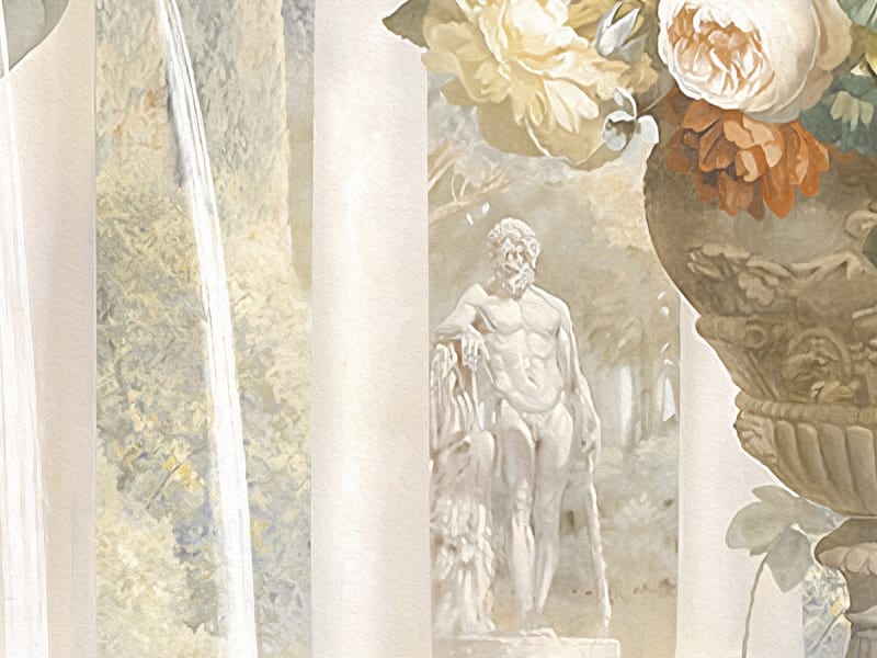 Fototapeta Brunnen und Blumen fragment #2