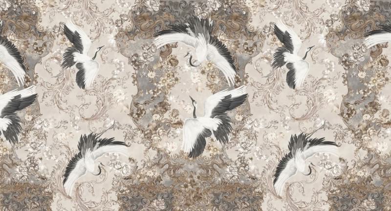 Fototapeta Kraniche und beige Muster