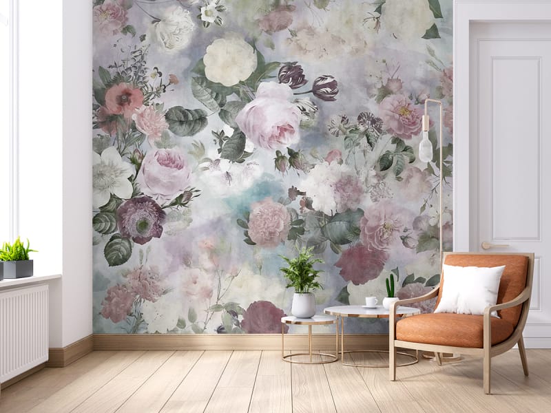Fototapeta Sommerblumen-Aquarell we wnętrzu salonu
