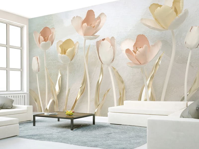 Fototapeta Anmutige Tulpen we wnętrzu salonu