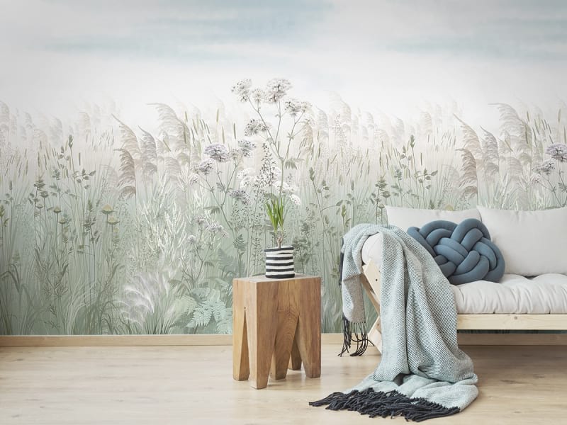 Fototapeta Feld voller Blumen we wnętrzu salonu