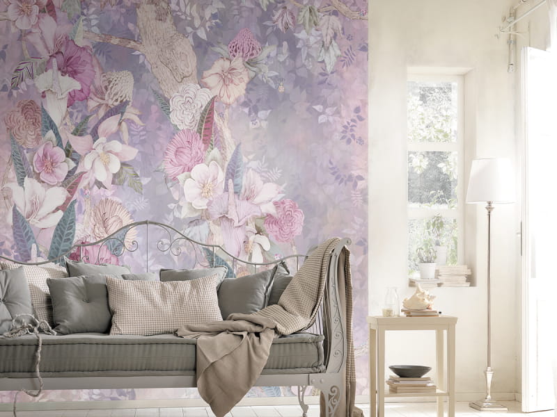 Fototapeta Ausdrucksstarke Gartenblumen we wnętrzu salonu