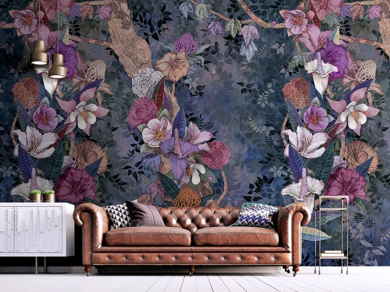 Fototapeta Abends exotische Blumen we wnętrzu salonu