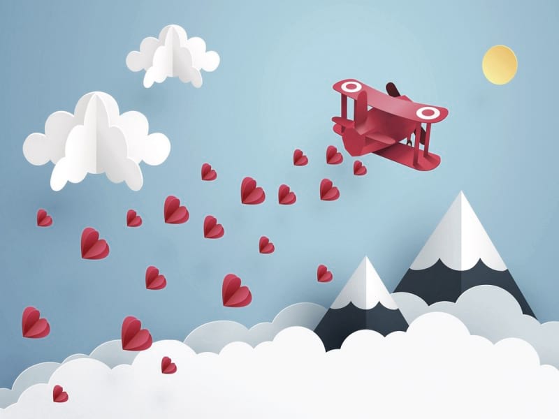 Fototapeta Flugzeug der Liebe