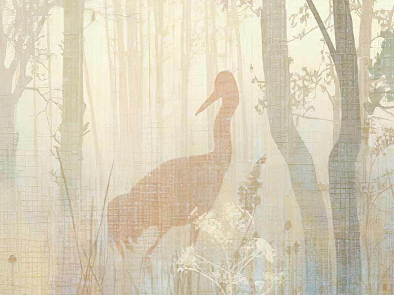 Fototapeta Reiher im Wald fragment # 1