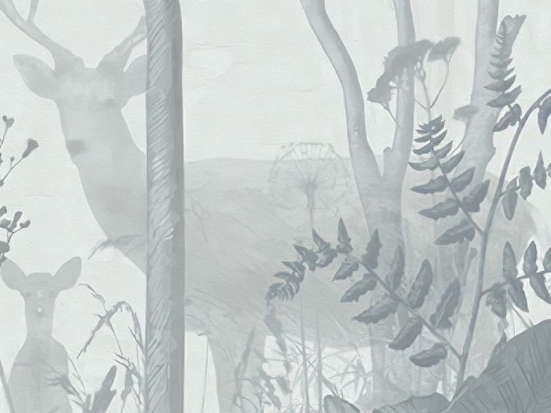 Fototapeta Nebel in einem grauen Wald fragment # 1