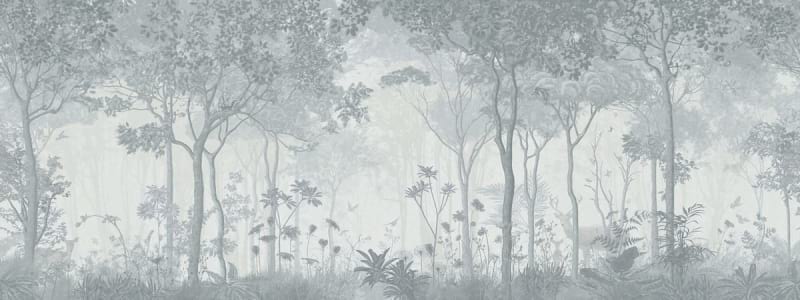 Fototapeta Nebel in einem grauen Wald