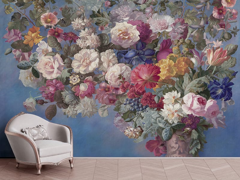 Fototapeta Sommerblühender Blumenstrauß we wnętrzu przedpokoju