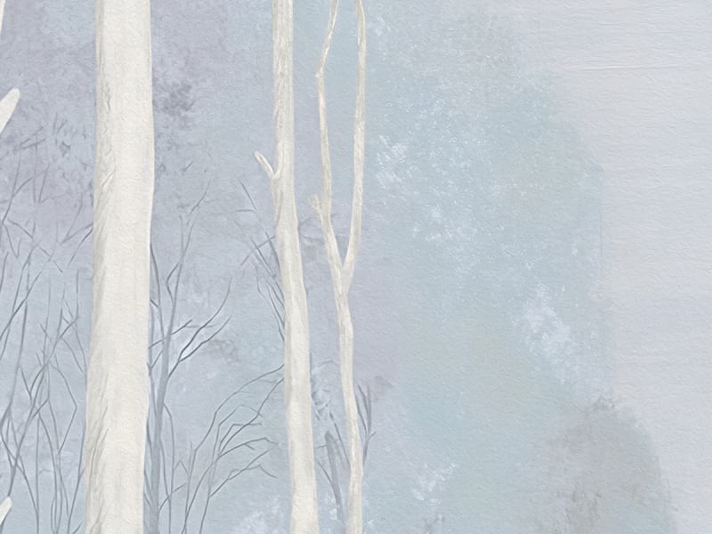 Fototapeta Störche im Wald im Morgengrauen fragment #3