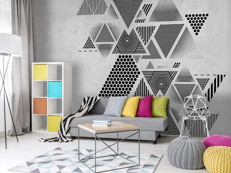 Fototapeta Geometriedreiecke we wnętrzu salonu