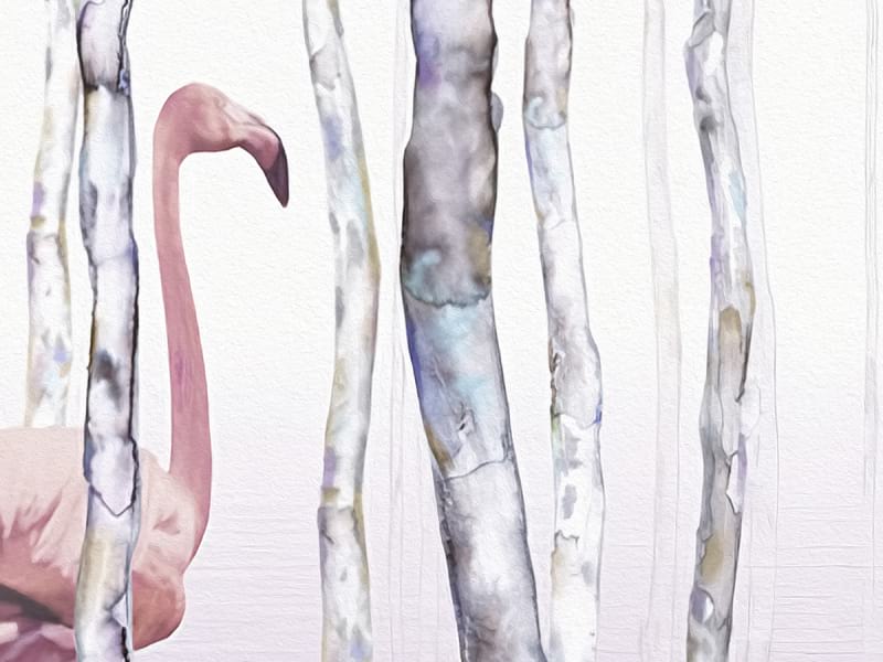 Fototapeta Flamingo im Wald fragment # 1