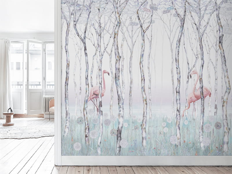 Fototapeta Flamingo im Wald we wnętrzu przedpokoju