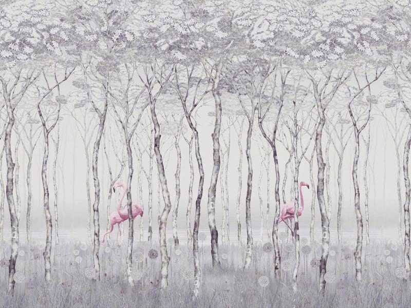 Fototapeta Flamingo im Abendwald