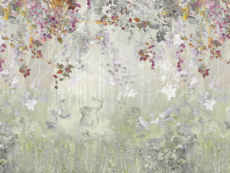 Fototapeta Hirsch in einem malerischen Garten